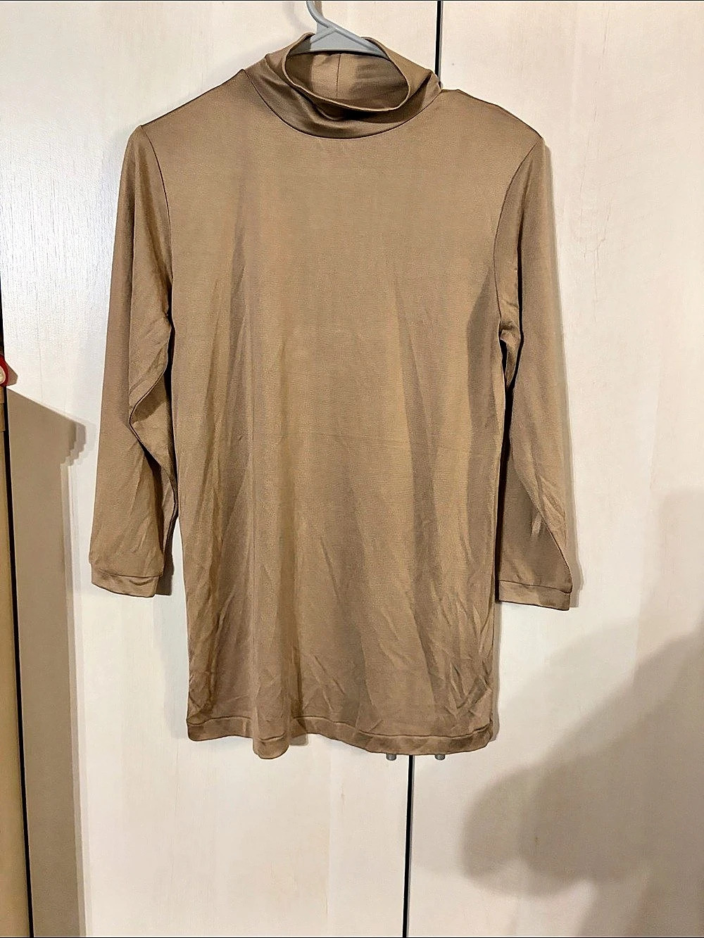 WinterSilks Silk Long Sleeve Tunic in Brown Size Medium